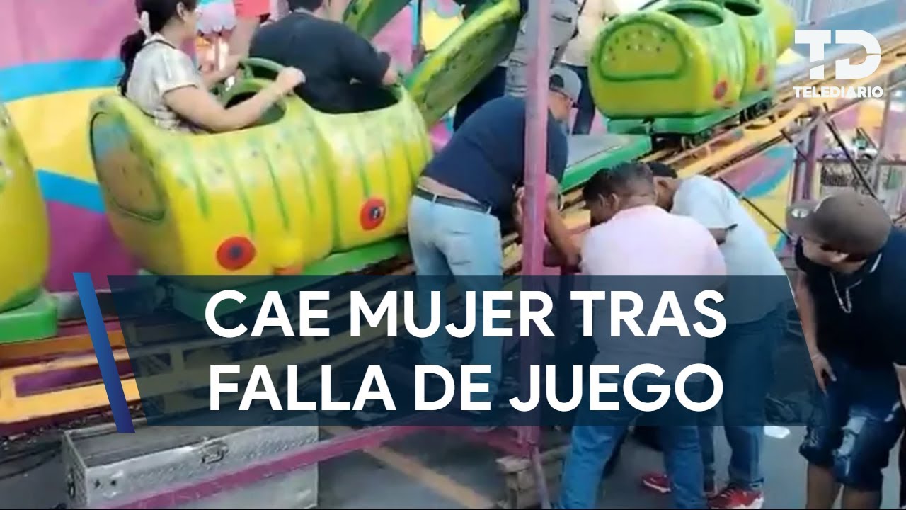 Falla juego mecánico y mujer cae de dos metros de altura en la Expo Guadalupe