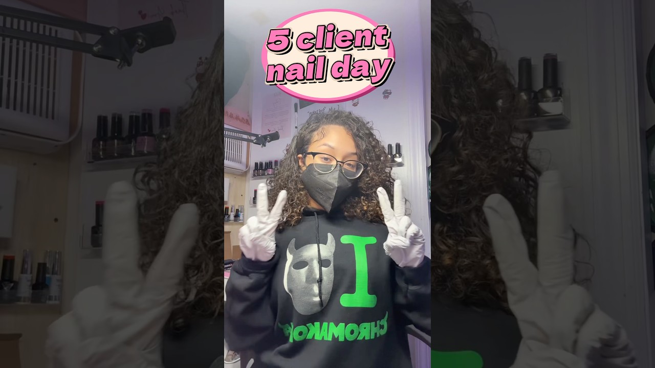 how much i made on a 5 client nail day🤑 #nails #nailtechvlog #nailtech #nailvideos