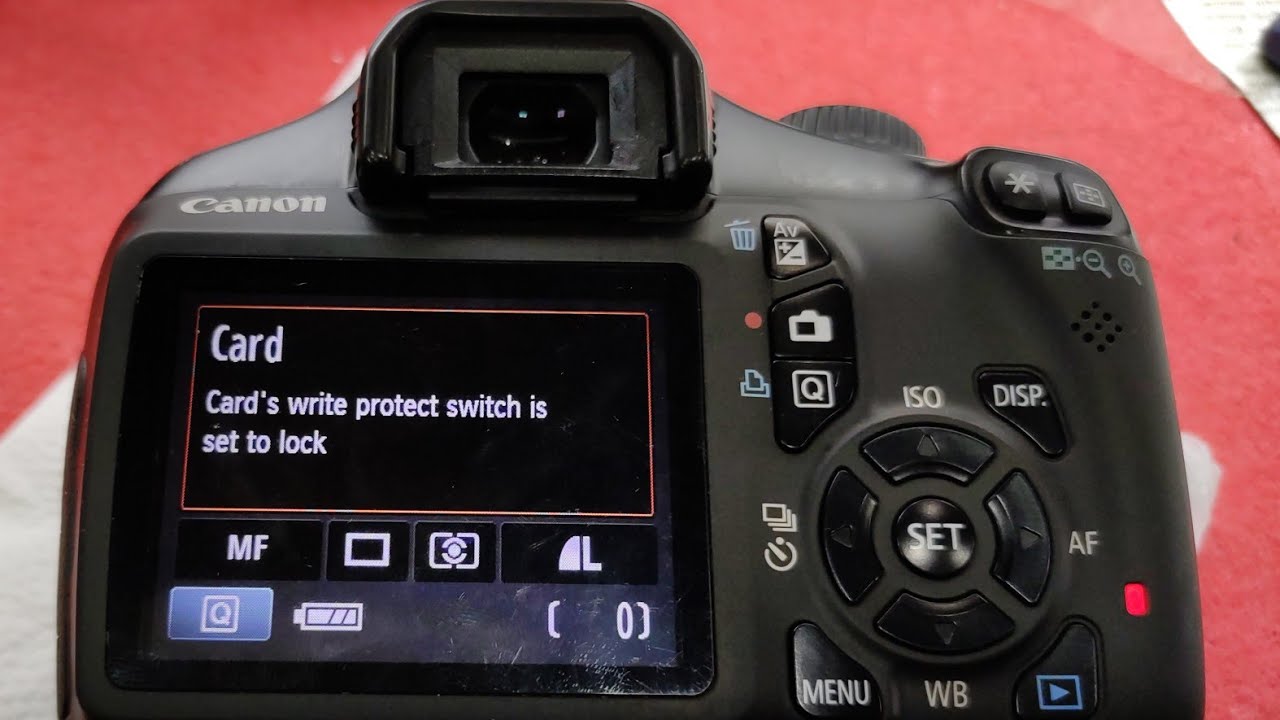 how to fixed Card's write protect switch is set to lock canon dslr camera#no card in camera#card err