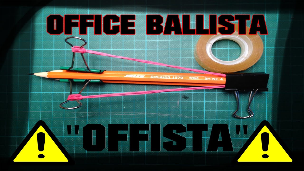 OFFICE WARS BALLISTA " OFFISTA " DIY office supply Pencil Mini CROSSBOW