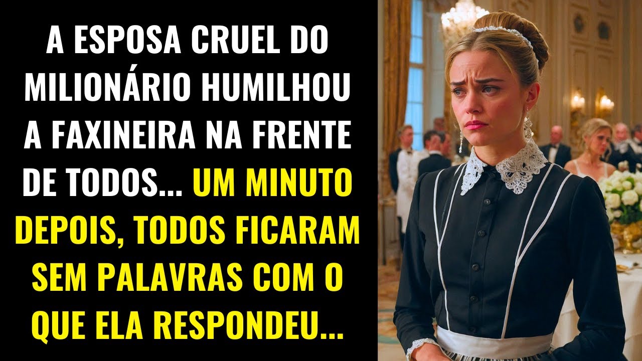 A CRUEL ESPOSA DO MILIONÁRIO HUMILHOU A FAXINEIRA... UM MINUTO DEPOIS, TODOS FICARAM SEM PALAVRAS...