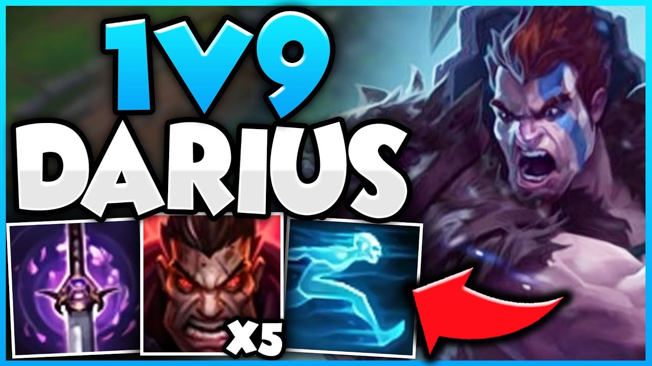 LEGIT 1V9 CARRY EVERY GAME WITH THIS 1V9 DARIUS BUILD! S9 DARIUS GAMEPLAY! - League of Legends