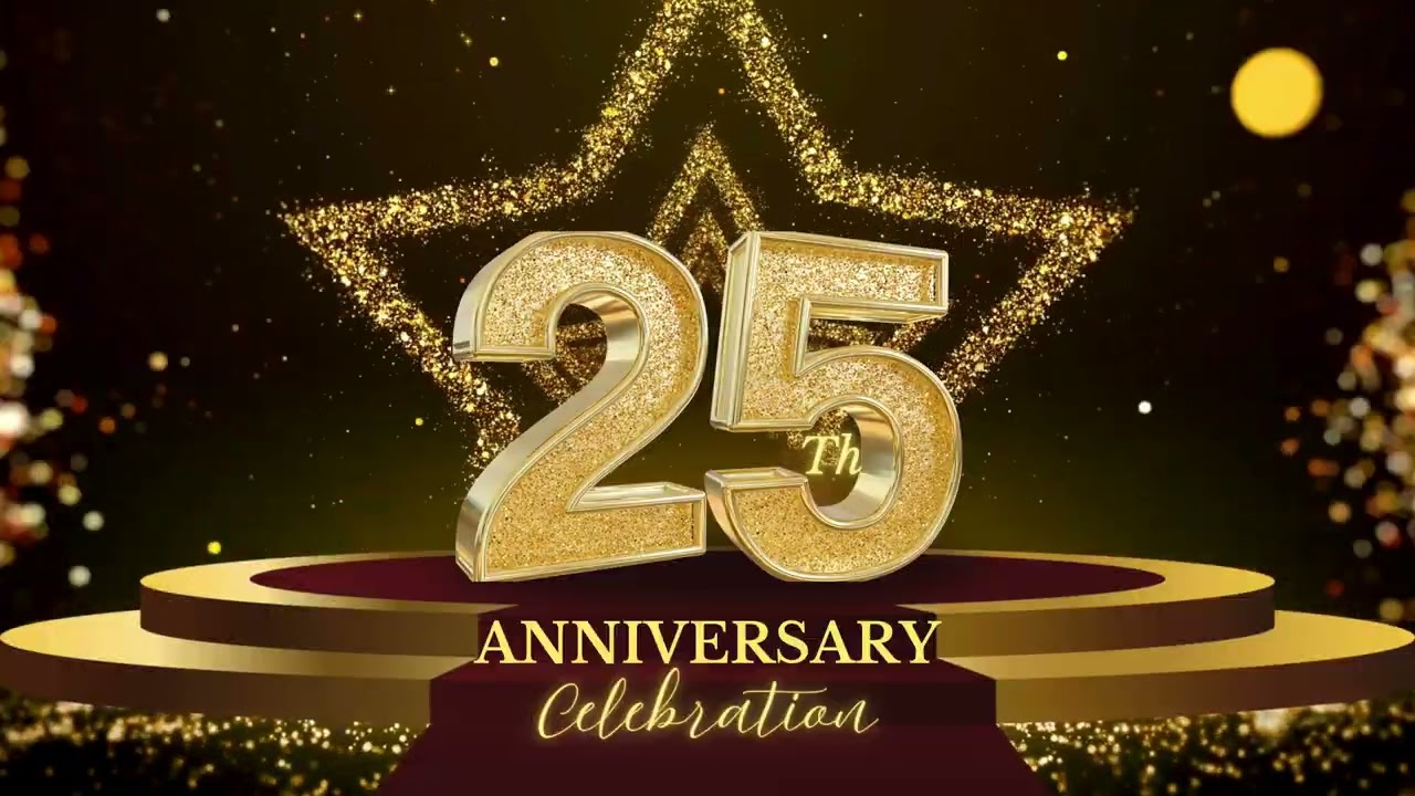 25th Anniversary Screensaver | 1 Hour Looping Background Video for Celebrations & Events