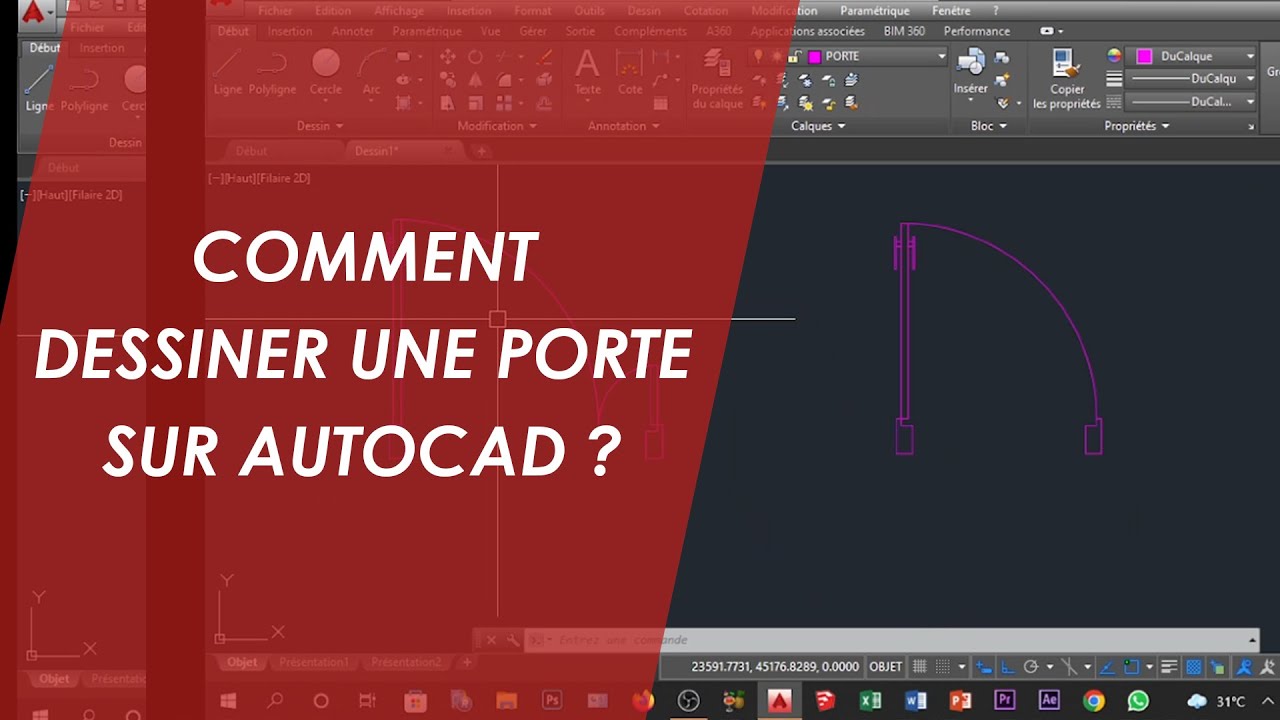COMMENT DESSINER UNE PORTE SUR AUTOCAD ?
