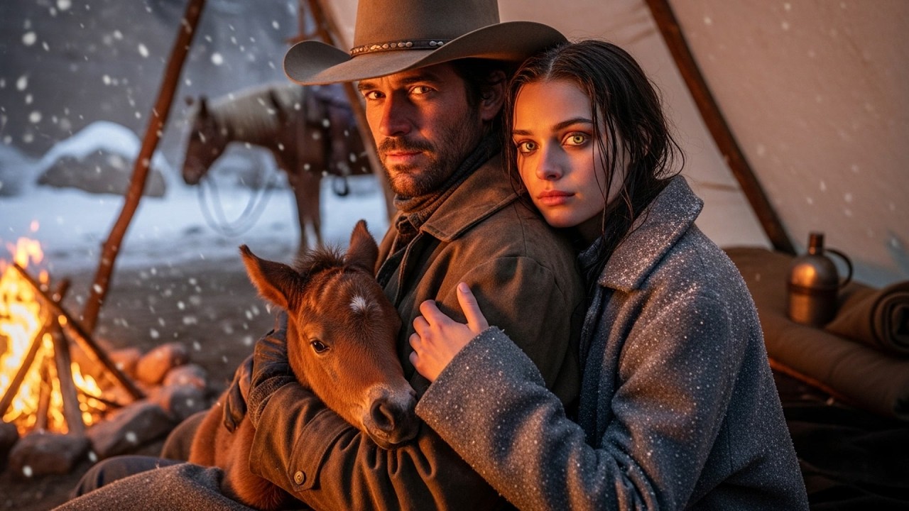 He Found Her With A Newborn Foal In The Cold, The Cowboy Warmed Them Both By His Fire