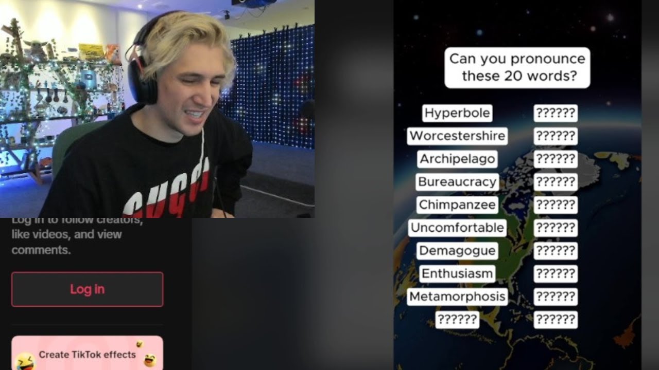 xQc Tries a Pronunciation Test