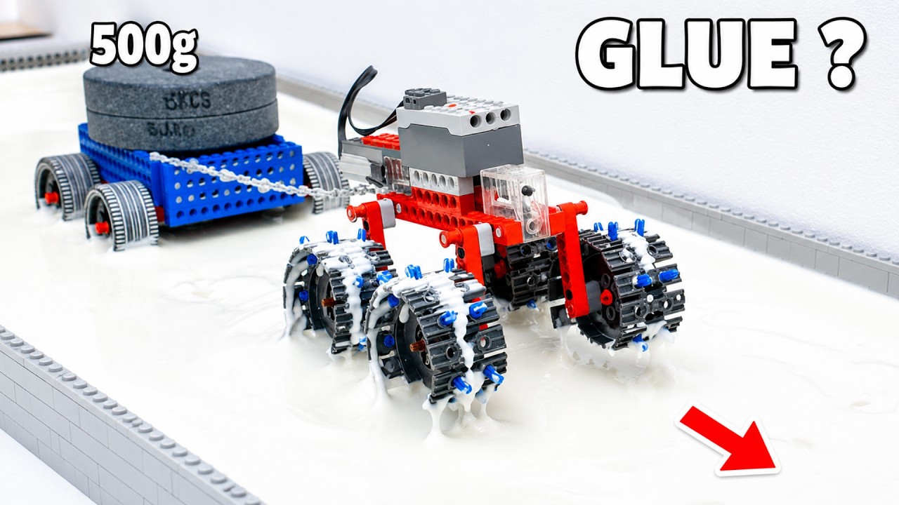 Driving LEGO Cars vs Glue Track Challenge | Brick Sound