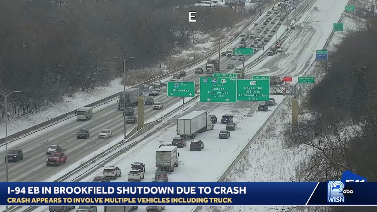 I-94 EB in Brookfield shutdown due to crash