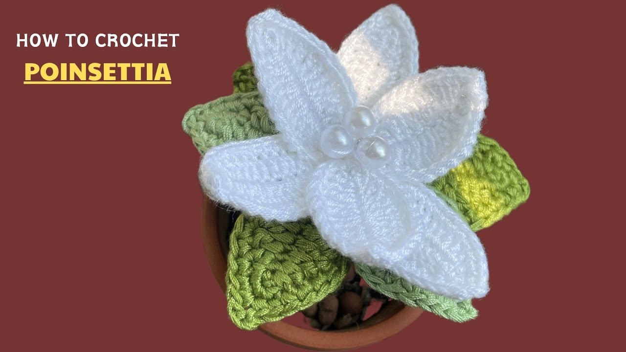 wow ✨  Easy crochet christmas poinsettia | simple decorative flower crochet #crochetanywhere