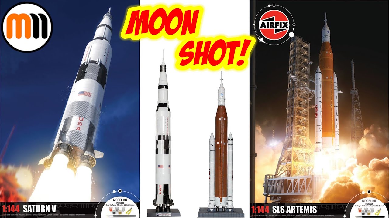 To the Moon! Unboxing comparison of the Airfix SLS Artemis and Saturn V Model Sets
