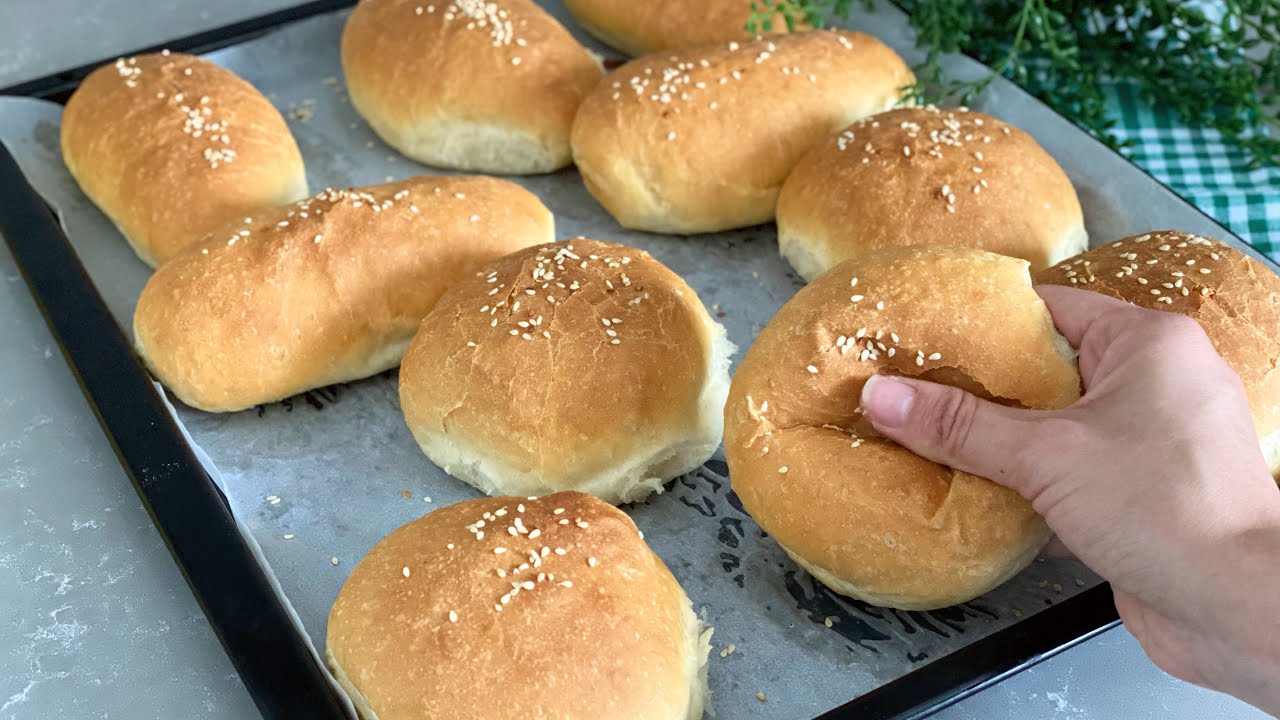 HAZIR ALMAYA SON✅SÜNGER GİBİ YUMUŞACIK GERÇEK HAMBURGER/SANDVİÇ EKMEKLERİ🤩