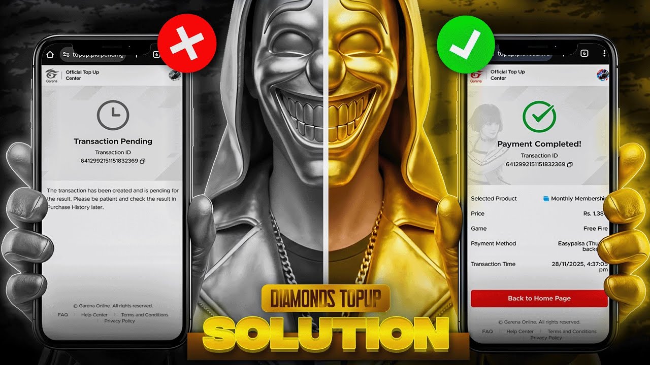 FreeFire Topup Transaction Pending Error (SOLUTION)
