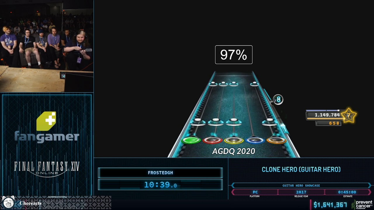 AGDQ 2020 Официальный Русскоязычный Рестрим. Clone Hero (Guitar Hero)