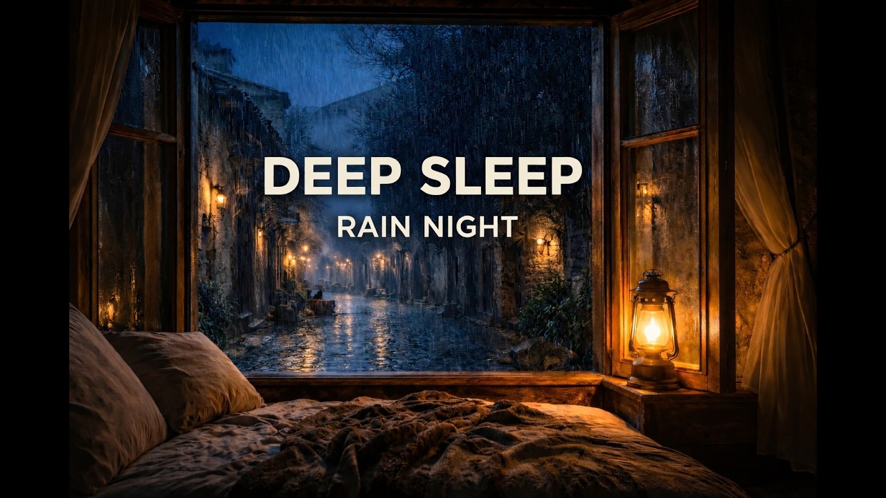 Rain Sounds for Deep Sleep (2 Hours) Relaxing Rain at Night | Cozy Bedroom Ambience