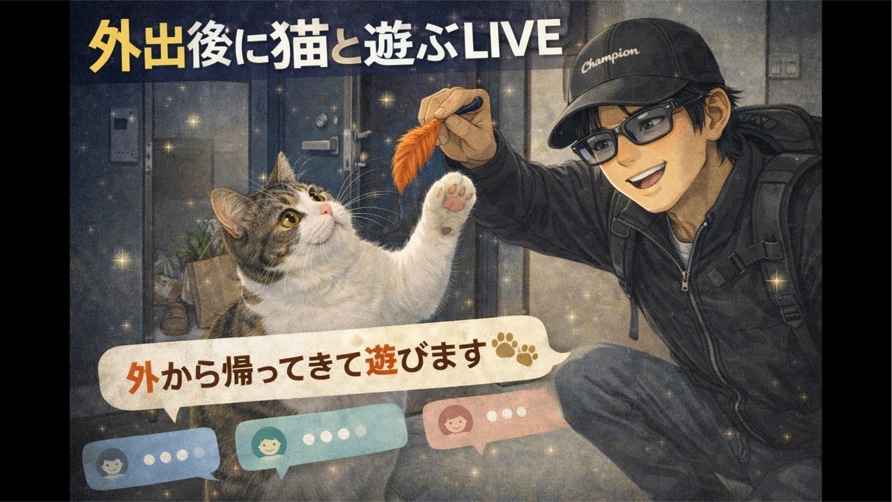 うちの猫（きぃちゃん）がお出迎えしてくれました。