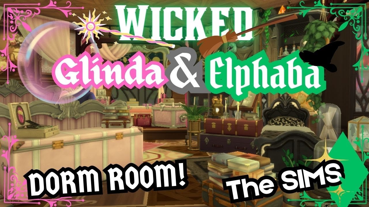 WICKED - Glinda & Elphaba's Dorm - Sims 4 Speed Build