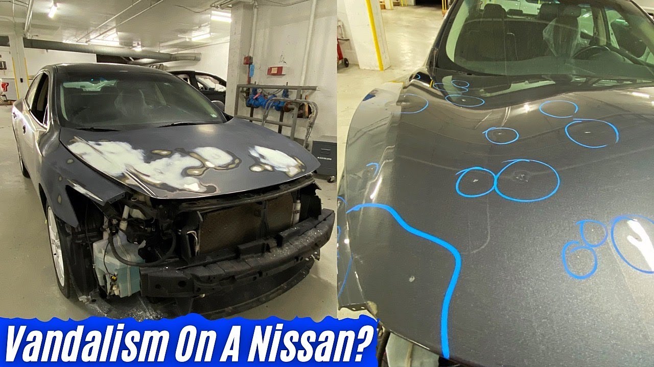 #Вандализм над Nissan? Кто-то бил эту машину молотком? #автомобильныйремонт #аварийное_разрушение...