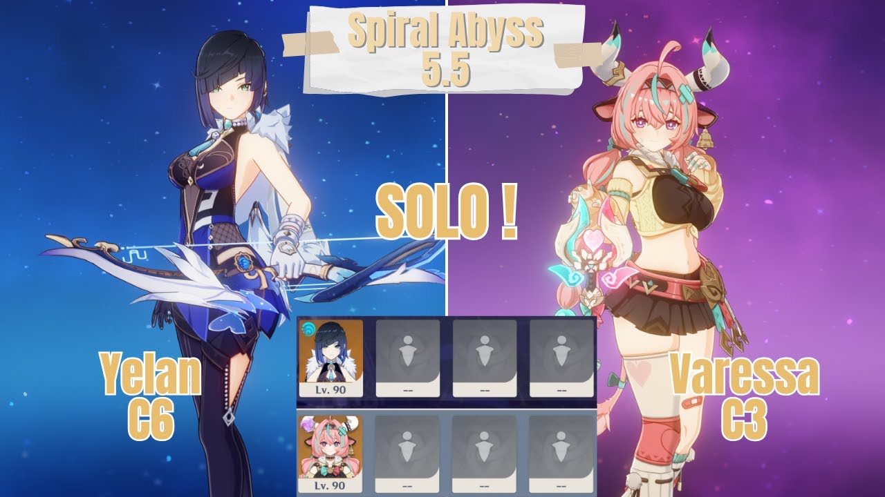 C6 Yelan & C3 Varessa Solo Spiral Abyss 5.5