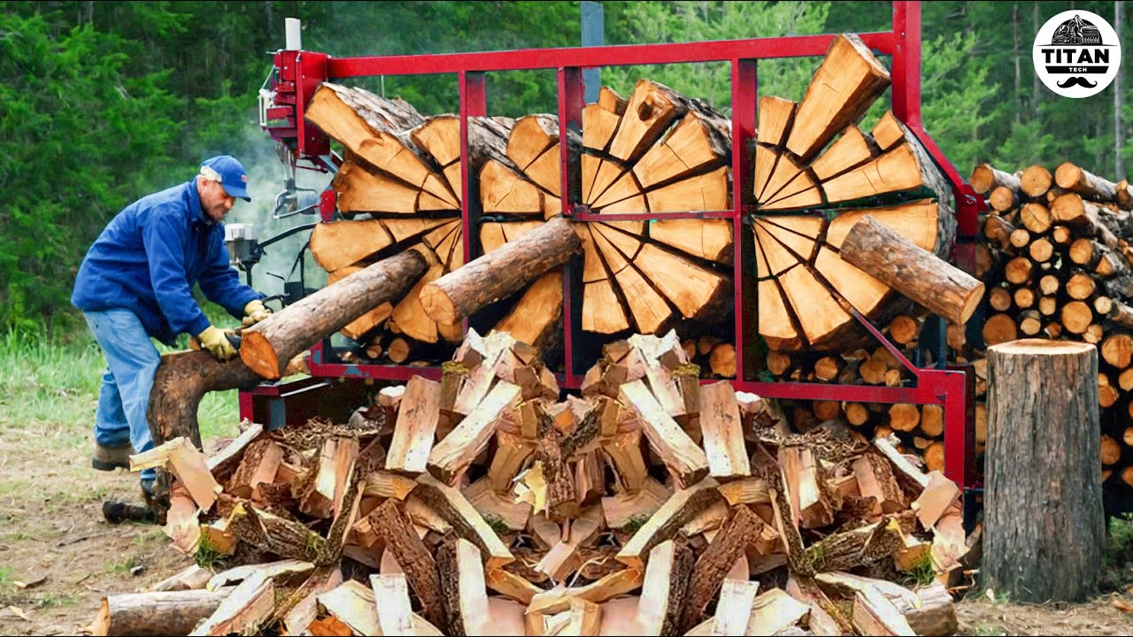 Fastest Automatic Firewood Processing Machine | Homemade Modern Wood Cutting Chainsaw Machines#2