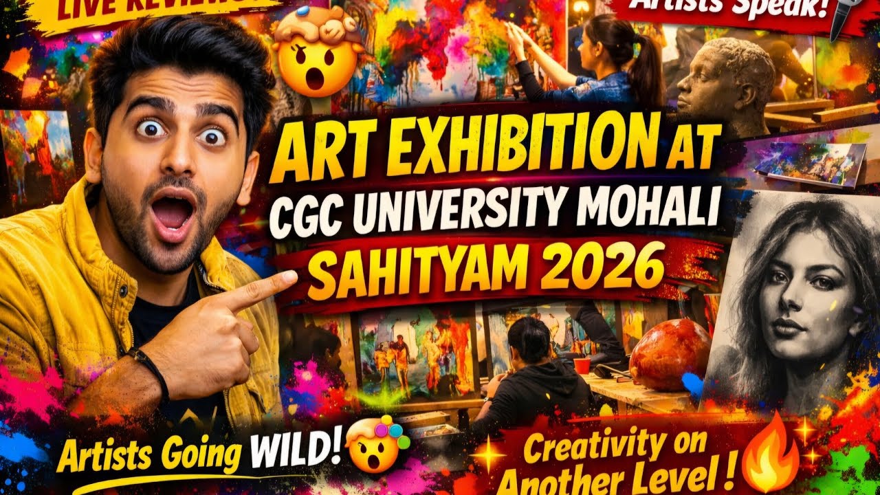 ART EXHIBITION AT CGC UNIVERSITY MOHALI IN SAHITYAM 2026🔥#cgcuniversitymohali #cgcucreatorprogram 
