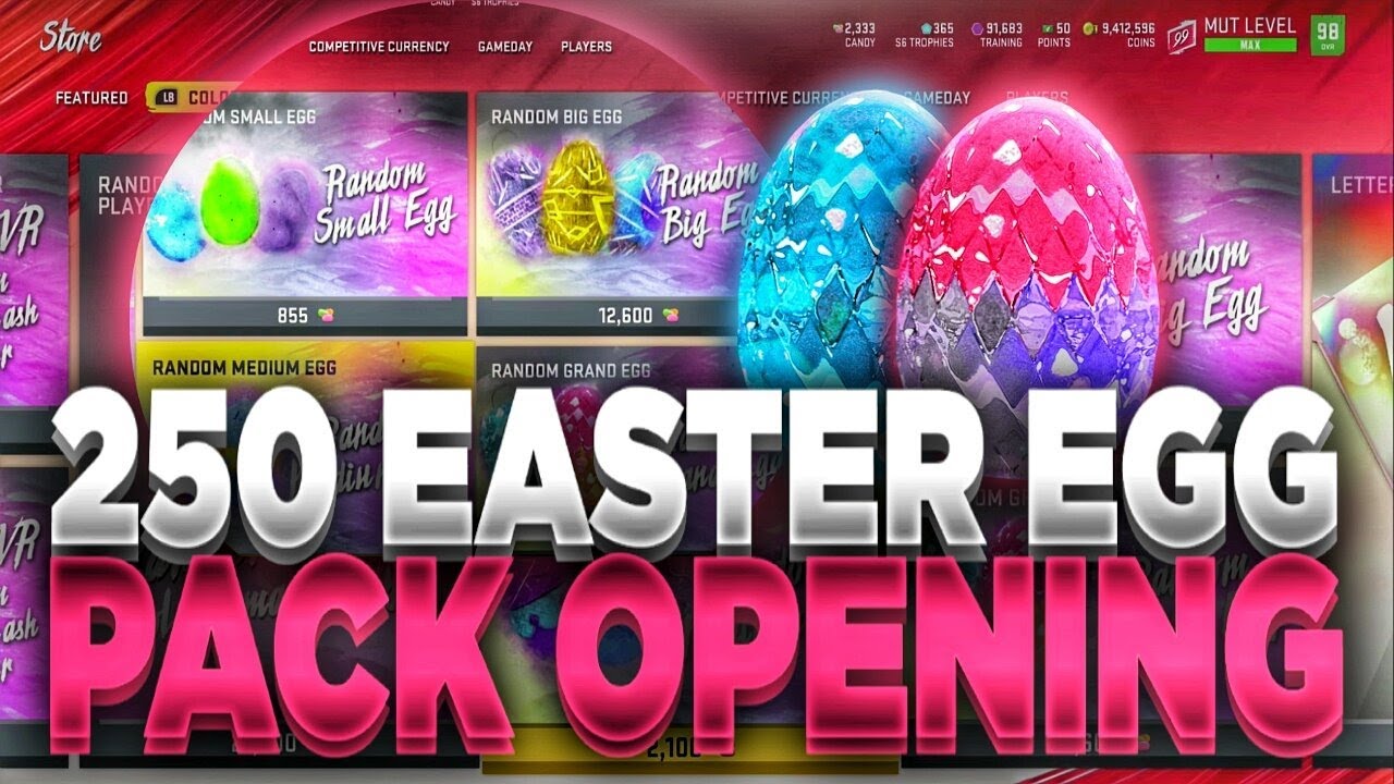 HUGE 250 EASTER EGG PACK OPENING MADDEN 20!! | TONS OF RARE GRAND EGGS PULLED MADDEN 20!!