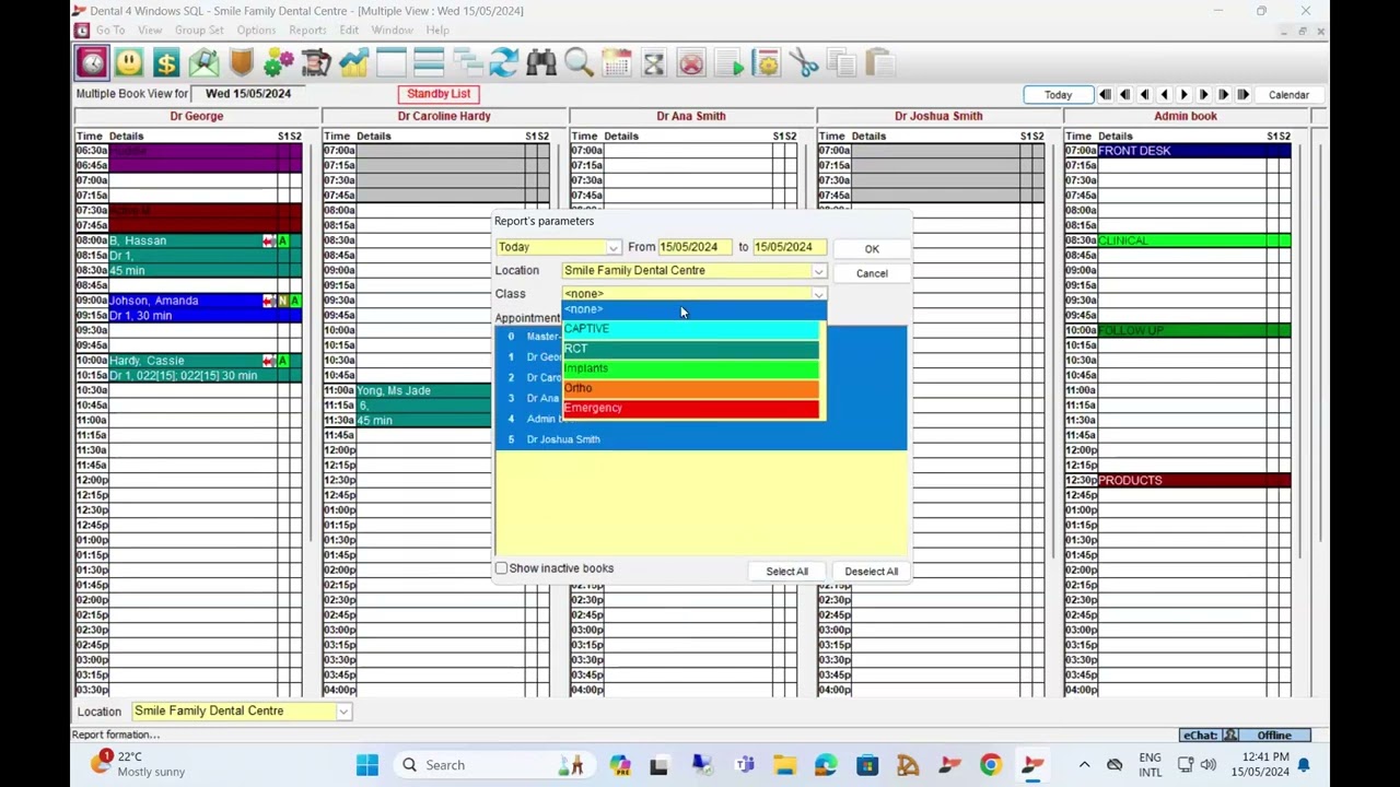 Training - Dental4Windows Reports