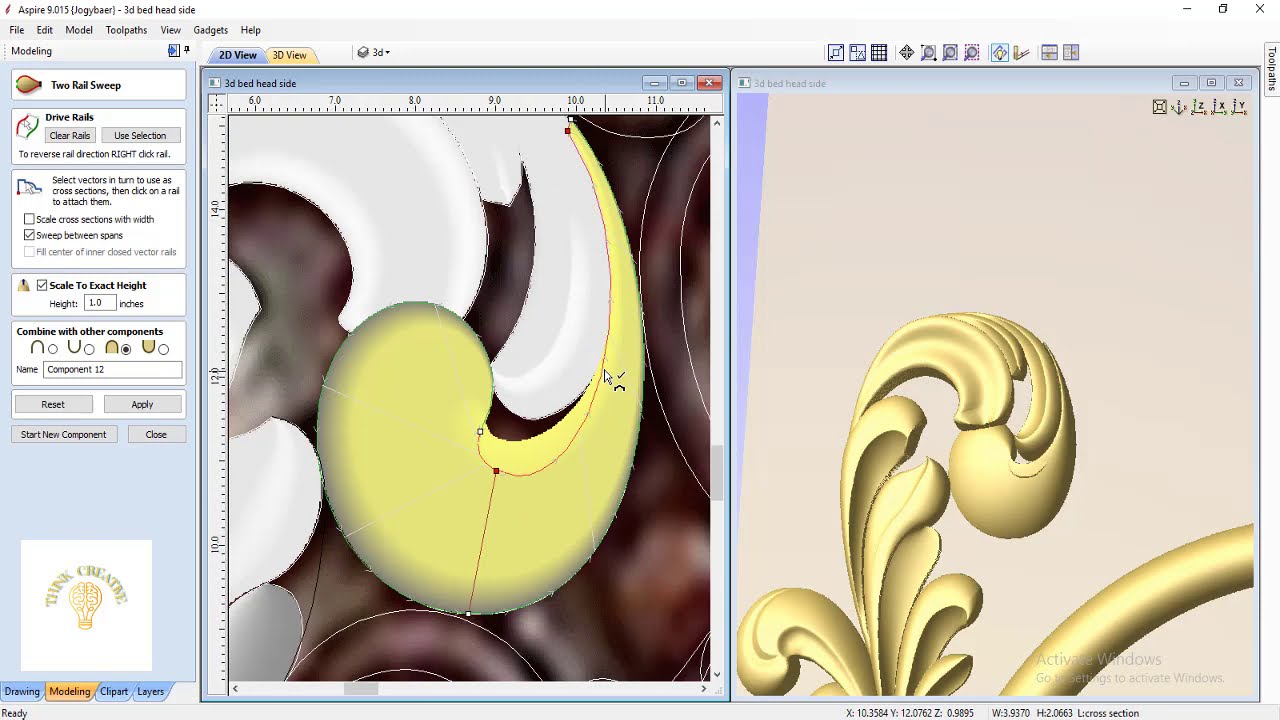 Gorgeous 3d bed design by Vectric Aspire | 3D Technics  | ( 3D part-1)