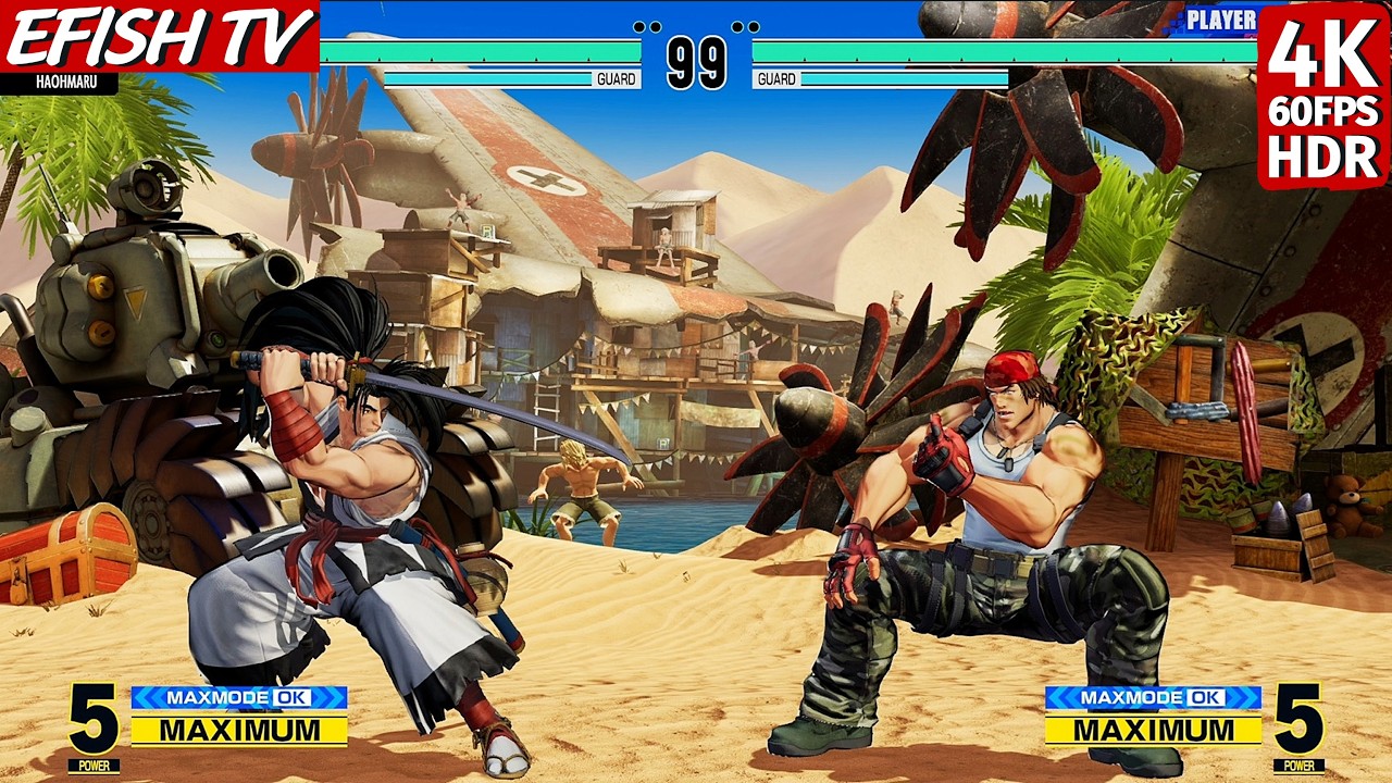 Haohmaru vs Ralf Jones (Hardest AI) - KOF XV