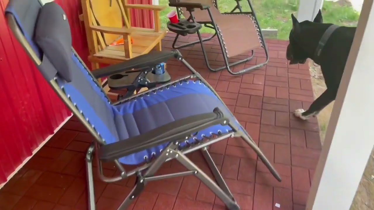 Rubber outdoor floor tiles.