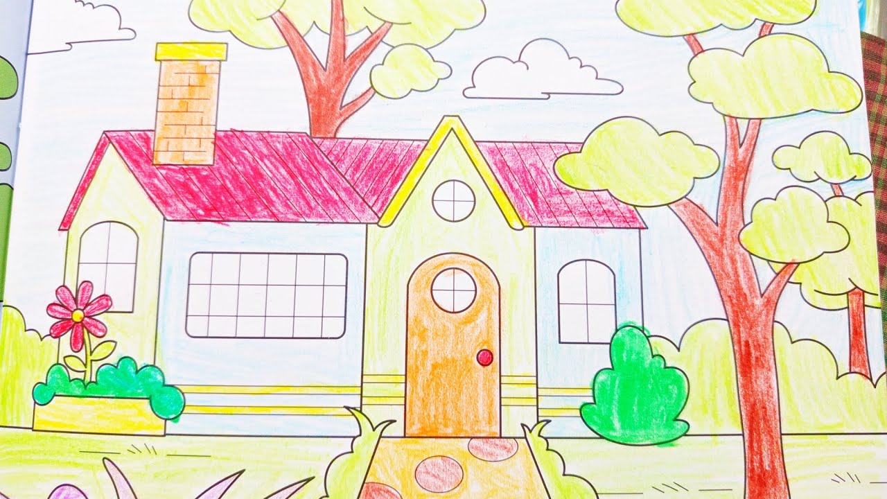 Let's colour the scenery 🖼️🎨#Scenery#drawing 😊