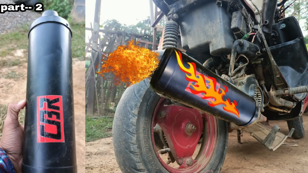 TVS scooty pep modified // exhaust install part-- 2#Tvs #exhaust#viral #raiders #modified#uk07rider