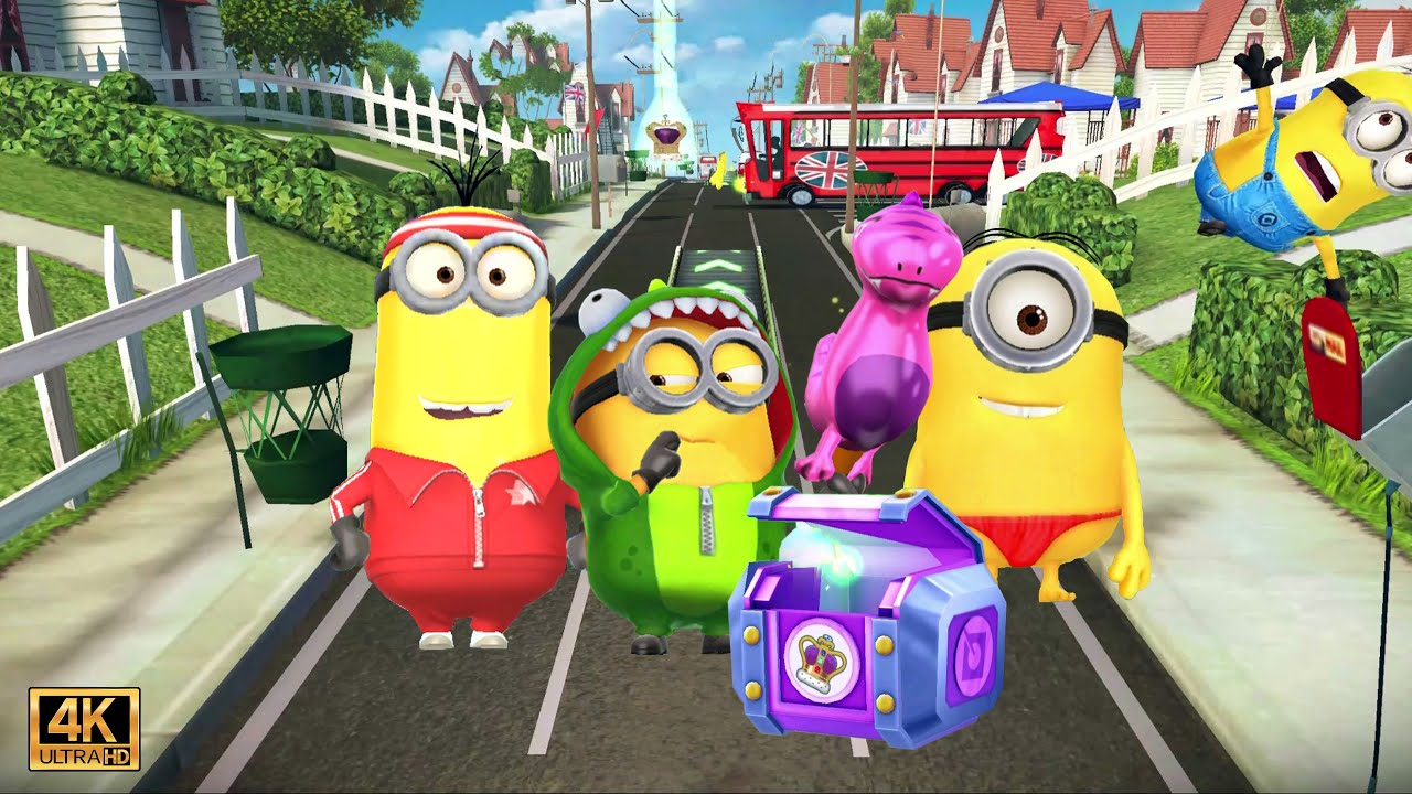 Dino Minion Thong Stuart Minion and Sporty Kevin minion at Back to the UK Stage 3 Reward [THE END]