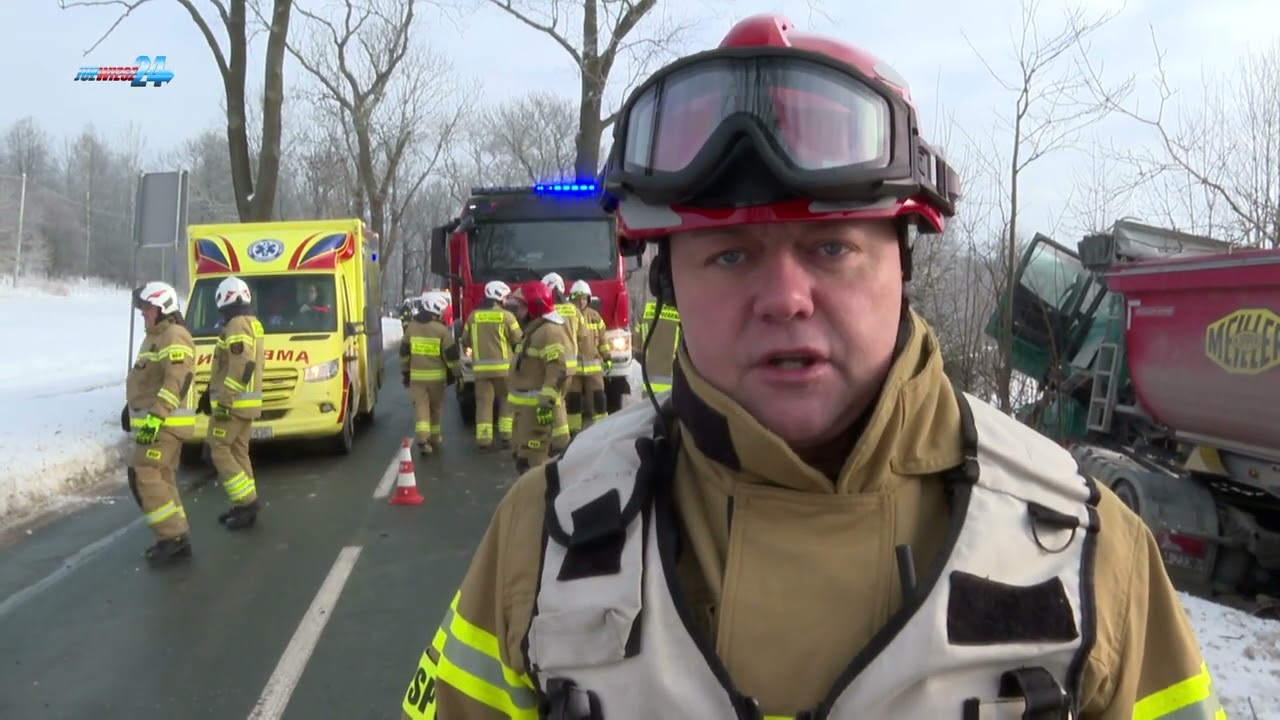 Kolizja ciężarówki w Szarocinie