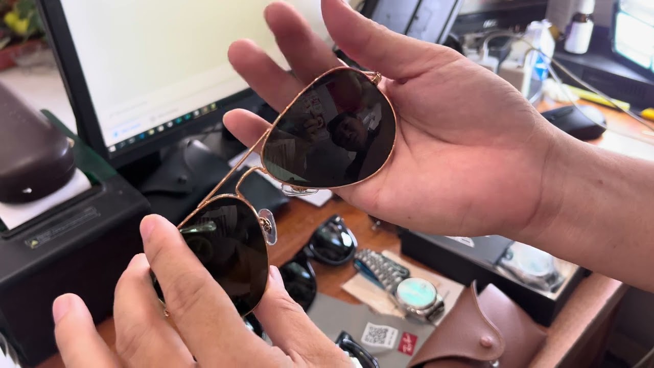 hôm nay em lên cho cả nhà lô kính mắt rayban hàng chính hãng em đấu giá được về với giá tốt