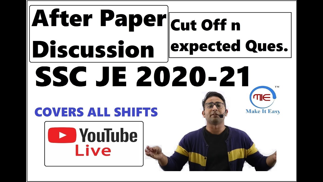 Full Discussion SSC JE 2020-21 (Questions and Cutoff)