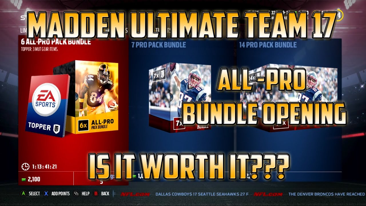 Madden 17 Ultimate Team - All-Pro Pack Bundle Opening - Is it Worth It??