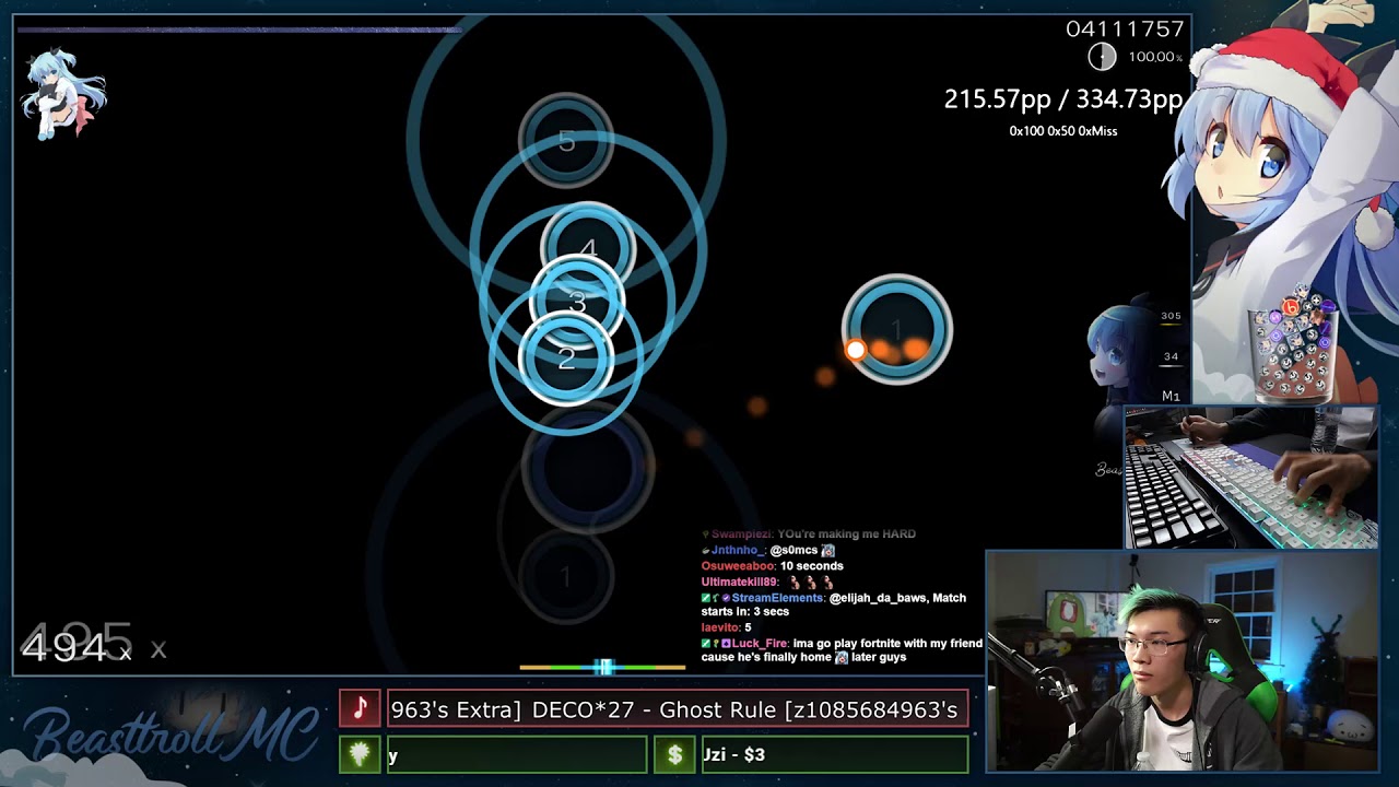 [Live] BeasttrollMC | DECO*27 - Ghost Rule [z1085684963's Extra] SS {#1 💖 FC} - osu!