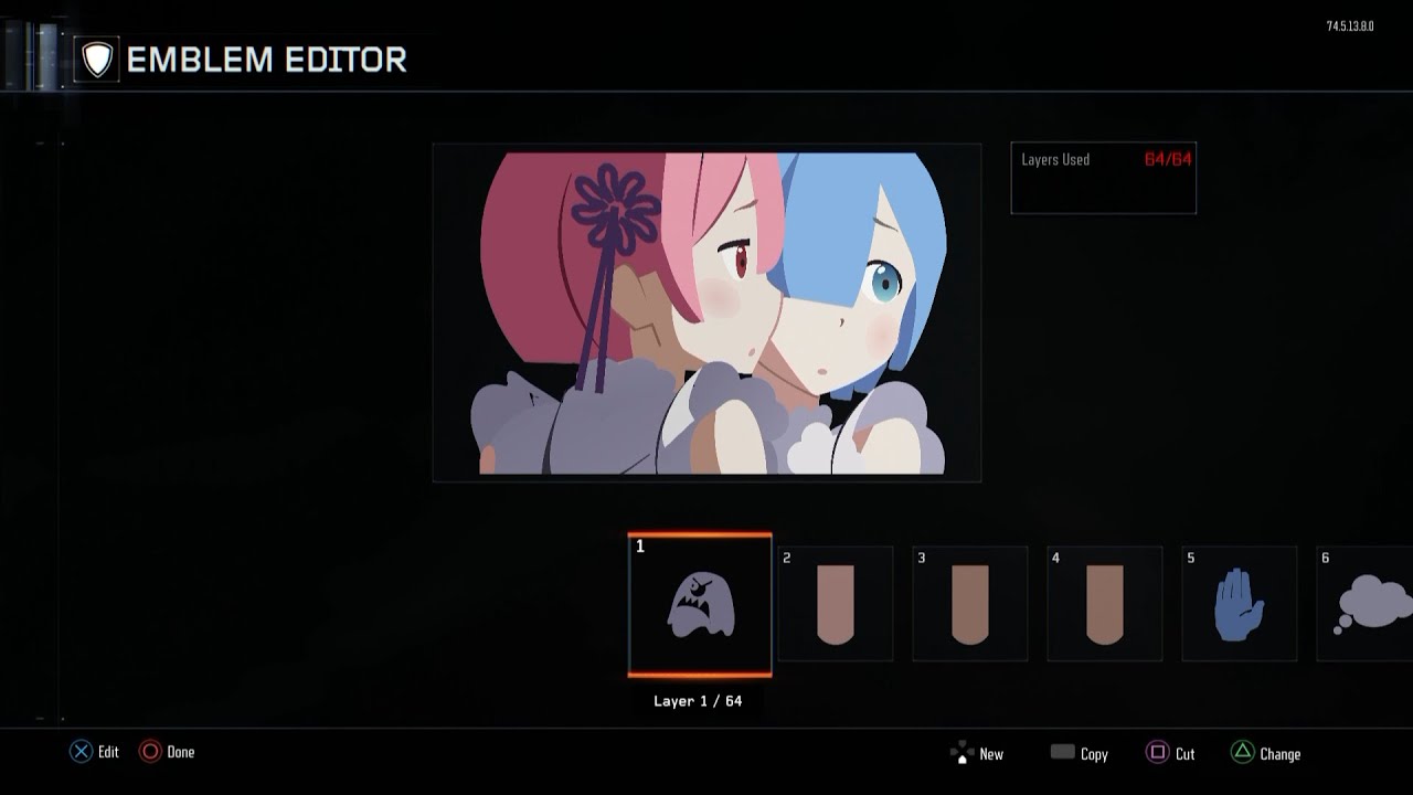 BO3 Re Zero Rem and Ram emblem