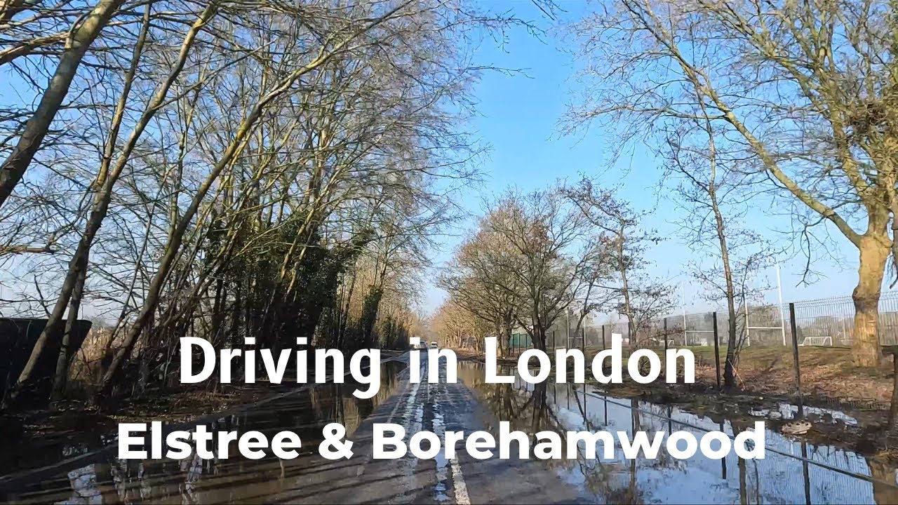 Driving in London | Elstree and Borehamwood | Leafy Suburbs in South Hertfordshire | February 2023