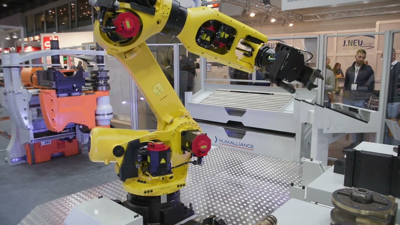 Production Cell with CNC tube bender TE63LR with automated tool changer - NUMALLIANCE