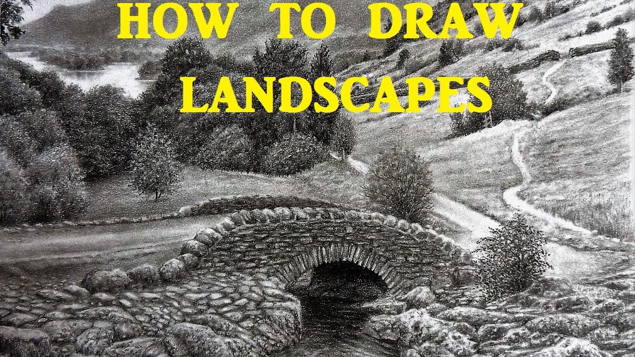 How To Draw Landscapes, Rocks, Mountains, Trees, Graphite Tips and Techniques, Grid Method