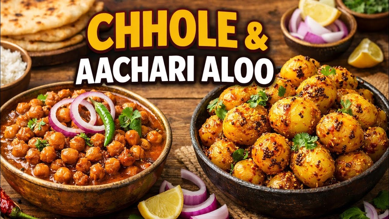 छोले और छोले के साथ अचारी आलू बनाने का आसान तरीका|Chhole Aur Achari Aloo Recipe #budgetkirasoi 