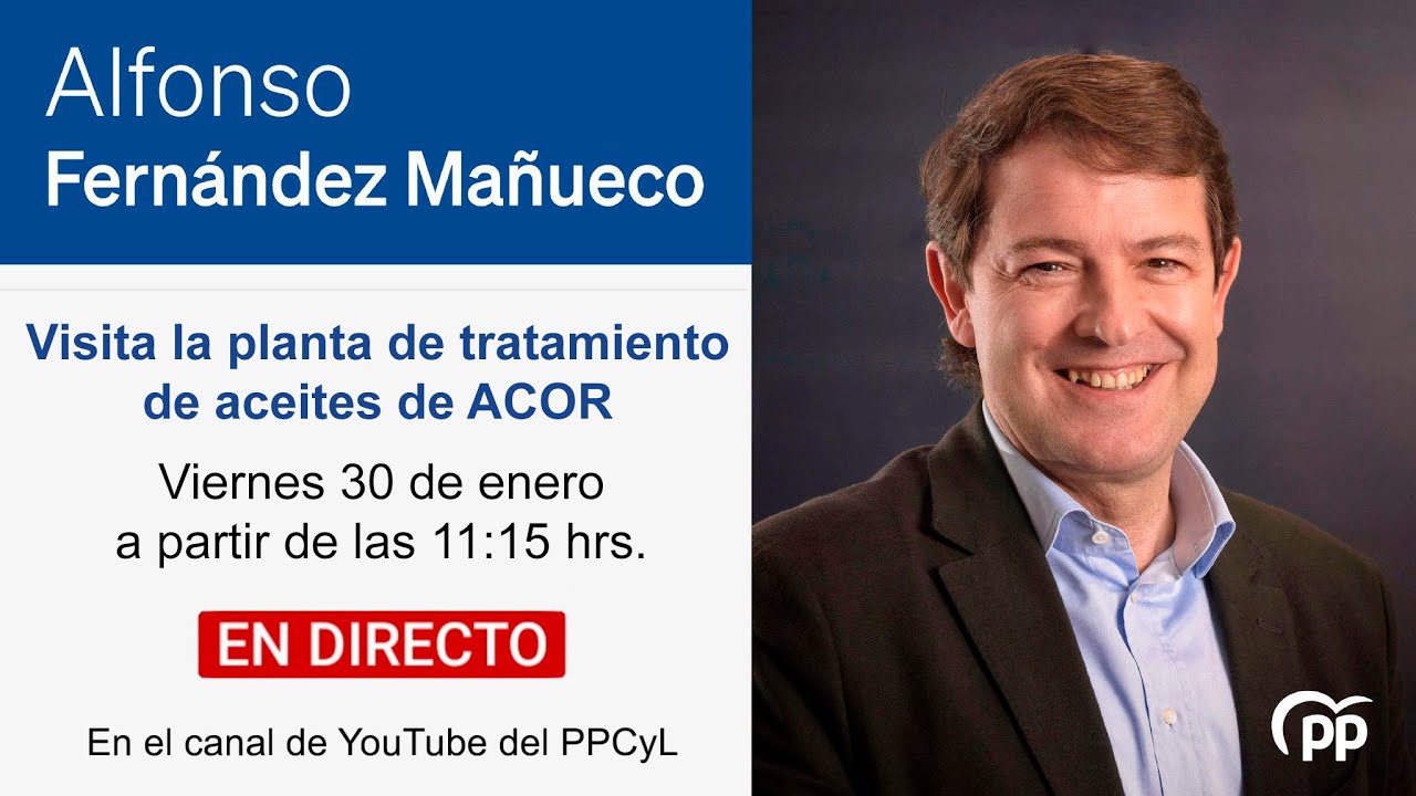 Alfonso Fernández Mañueco visita la planta de tratamiento de aceites de ACOR