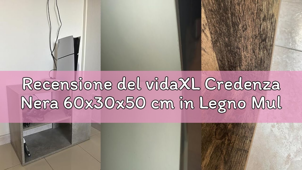 Recensione del vidaXL Credenza Nera 60x30x50 cm in Legno Multistrato