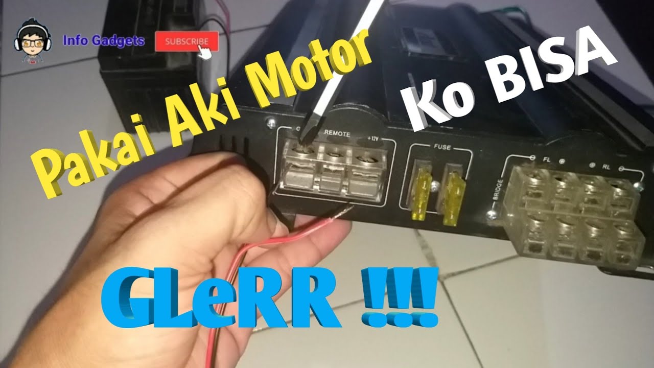 Trik Cara Pasang Power Audio Mobil di Rumah Pakai Aki Motor | Amplifier Mobil