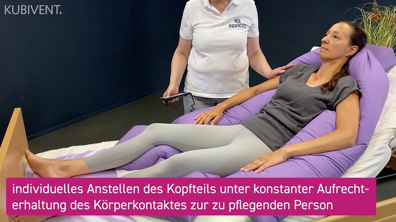 Bewegung im Bett von unten nach oben sowie inaktives, aufrechtes Sitzen (bei starker Einschränkung)