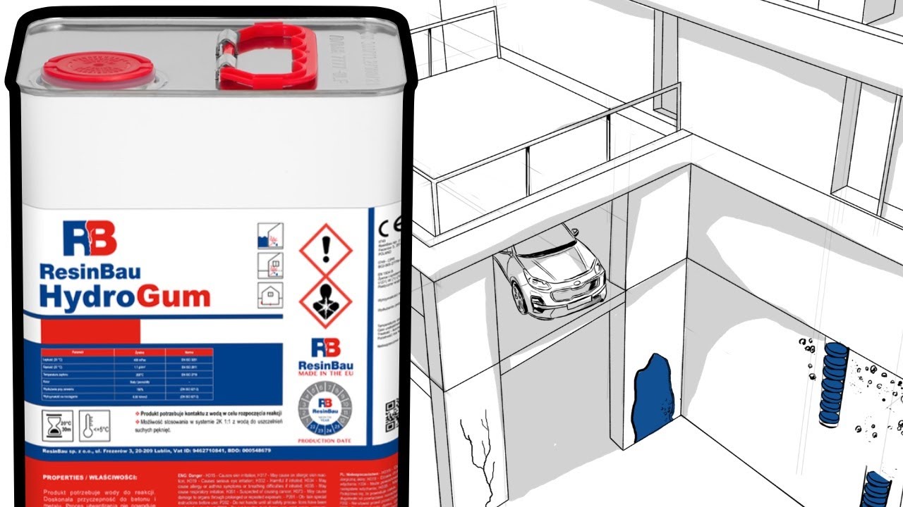 Concrete injection - ResinBau HydroGum - Single component polyurethane injection resin