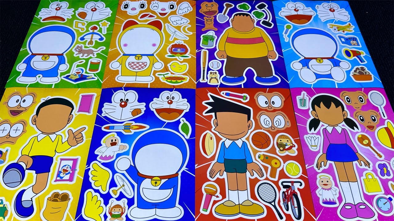[Sticker ASMR] 🌰 Decorating a Satisfying Doraemon Sticker Book ASMR 🐰 도라에몽 스티커 꾸미기 ドラえもん