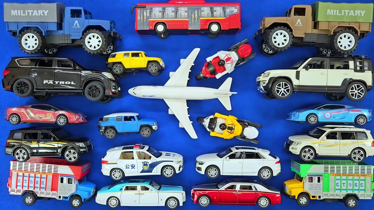 Airplane ✈️ Army Truck & Big Carrier Truck | Defender, Pajero, FJ Cruiser Toys for Kids