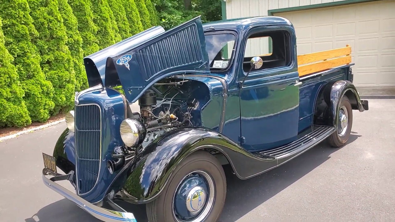 Beautifully Restored 1936 Ford Pickup For Sale~100 Miles~Blue/Black~Flathead V8~Just Fantastic!!